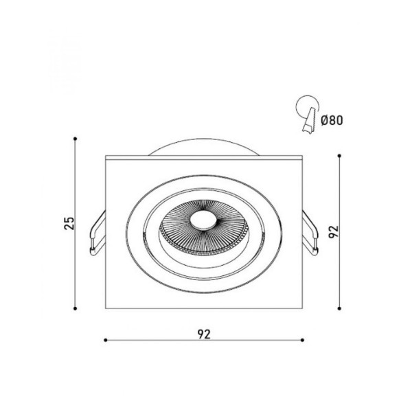 Точковий світильник Kloodi KD-BASE SQ92 GU10 1x10W IP20 Bl - фото №1