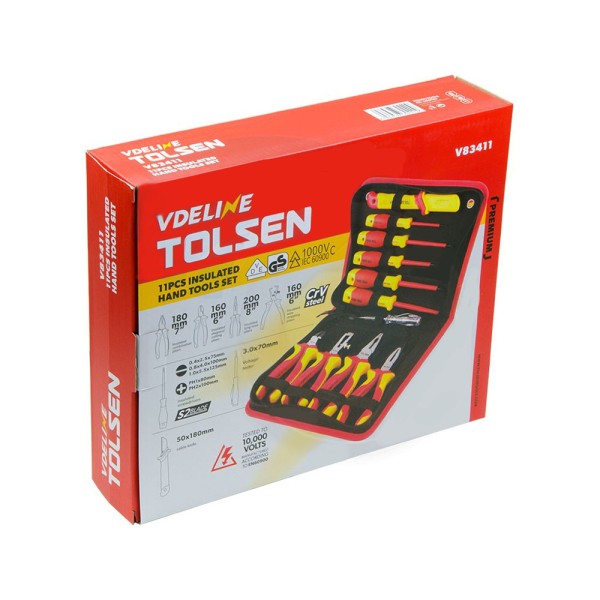Набор диэлектрических инструментов Tolsen (V83411) VDE (11шт) Premium - фото №7
