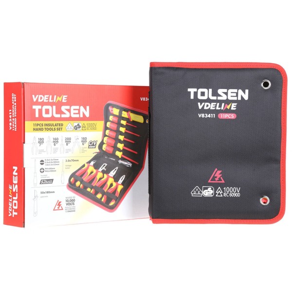 Набор диэлектрических инструментов Tolsen (V83411) VDE (11шт) Premium - фото №8