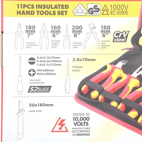 Набор диэлектрических инструментов Tolsen (V83411) VDE (11шт) Premium - фото №9