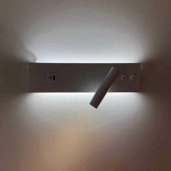 Светильник настенный Violux BITRIX-W USB 15W 3000/4200/6000K 865Lm IP20 белый ( 553006 )