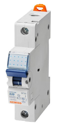 Автоматический выключатель GEWISS 1P D 20А 6кА (GW92408)