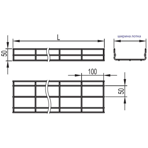 Дріт лоток 50х200х3000мм DKC FC5020 - фото №1