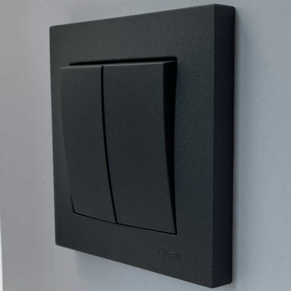 Вимикач EL-BI VEGA антрацит матовий 2-кл ( 510-016700-202 ) - фото №1