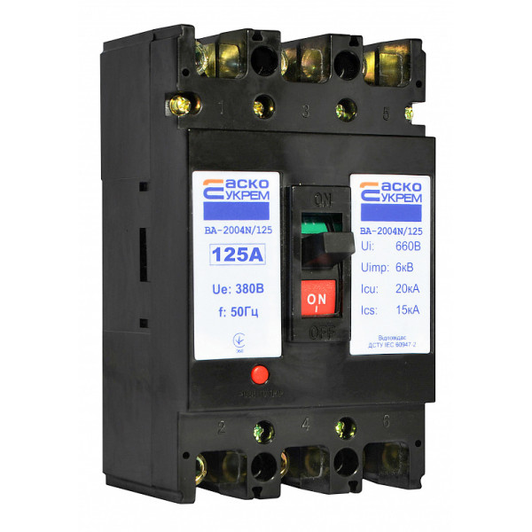 Силовой автоматический выключатель Аско-Укрем ВА-2004N/125 3р 125А (A0010040080)