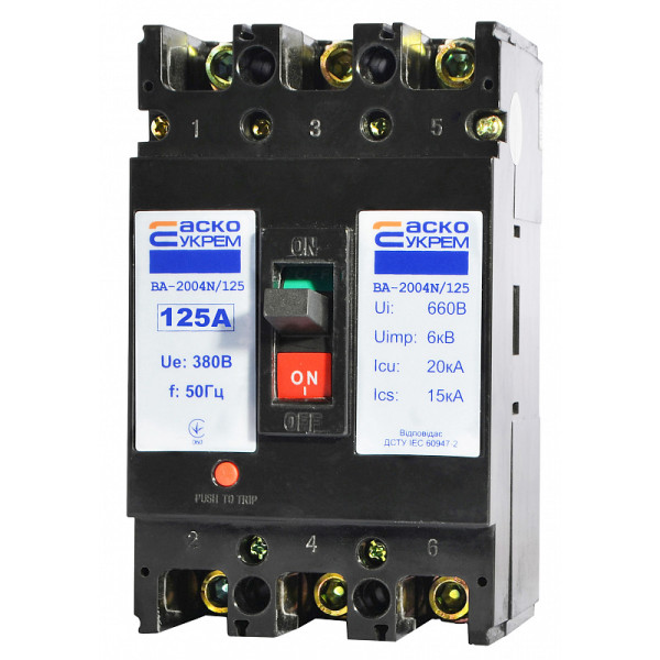 Силовой автоматический выключатель Аско-Укрем ВА-2004N/125 3р 125А (A0010040080) - фото №2