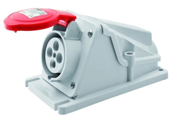 Стационарный разъем 90° GEWISS IP44 3P+E 32A 400В (GW62492)