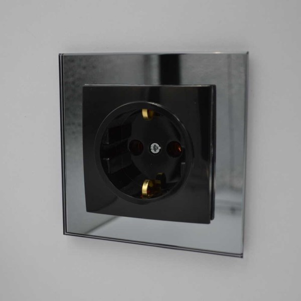 Розетка Nilson Touran чорная 1-я с заземлением ( 24221017 ) - фото №6