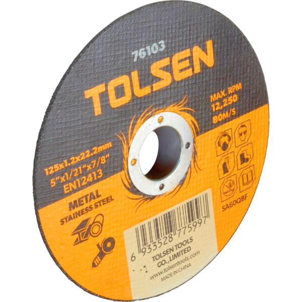 Відрізний диск з металу/нержавіючої сталі Tolsen (76103) 125х1.2х22.2мм - фото №1