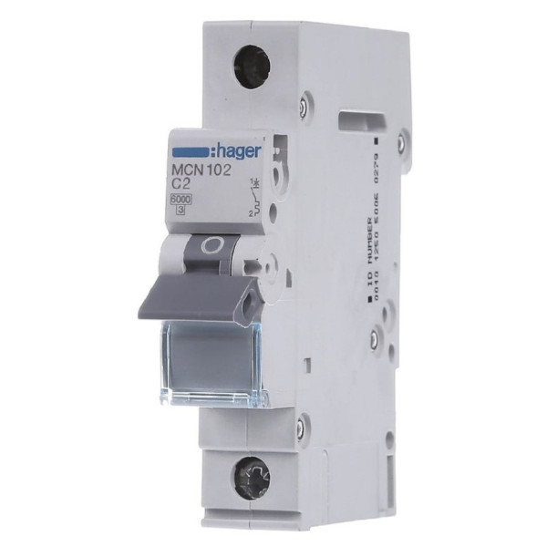 Автоматичний вимикач Hager MCN102 6кА C 2A 1P
