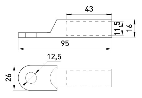 Оцинкованный кабельный наконечник E.Next e.end.stand.z.70 (s021006) - фото №1