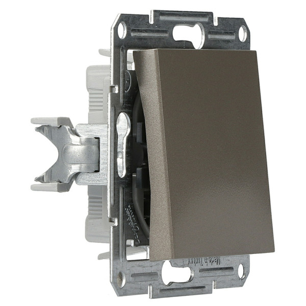 Вимикач 1-клавішний без рамки бронза Asfora, EPH0100169 - фото №1