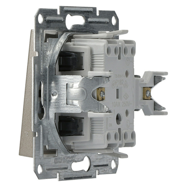 Вимикач 1-клавішний без рамки бронза Asfora, EPH0100169 - фото №3