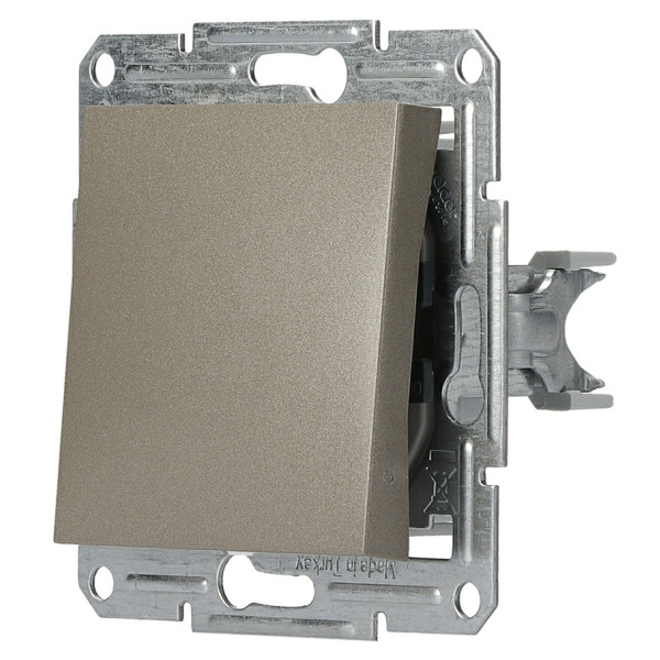 Вимикач 1-клавішний без рамки бронза Asfora, EPH0100169 - фото №4