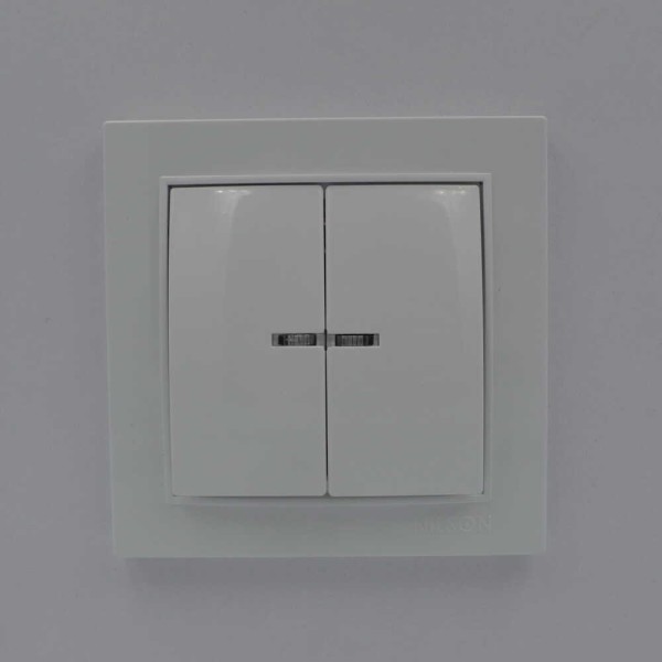 Выключатель Nilson Thor белый 2кл с подсветкой ( 27111004 ) - фото №1