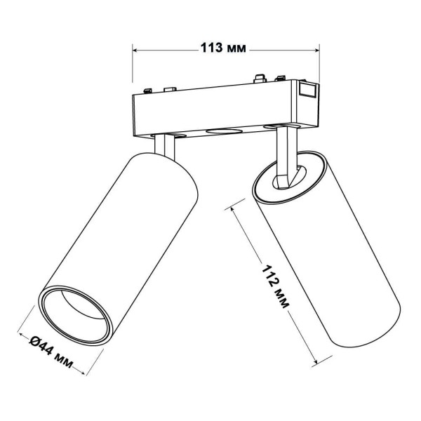 Магнитный трековый светильник UST-X 20W 4000K 48V IP20 белый Violux ( 320009 ) - фото №1