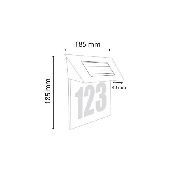 Вуличний світильник на сонячній батареї Goldlux 309570 House Number LED 6500K IP44 сріблястий - фото №2