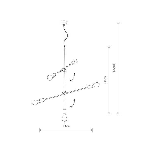 Підвісний світильник Nowodvorski 39076 Sticks E27 5x60W IP20 Gold - фото №3