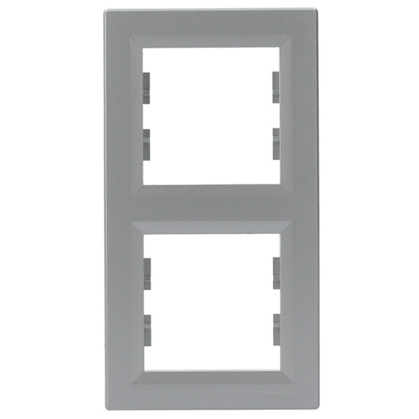 Рамка двойная вертикальная алюминий Asfora, EPH5810261