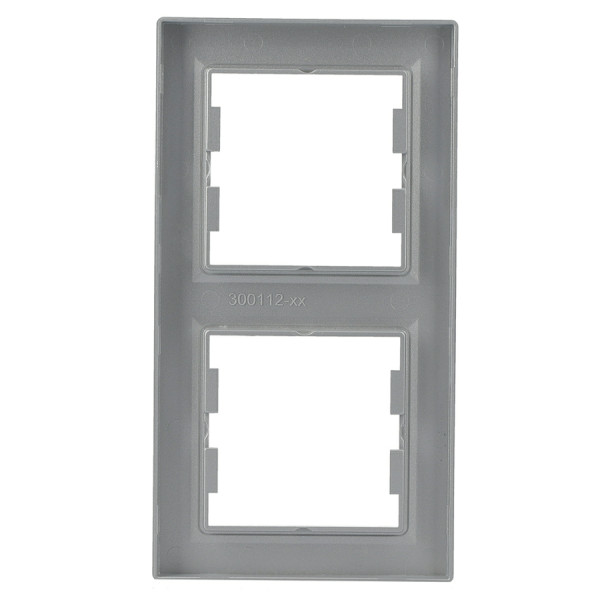 Рамка двойная вертикальная алюминий Asfora, EPH5810261 - фото №4