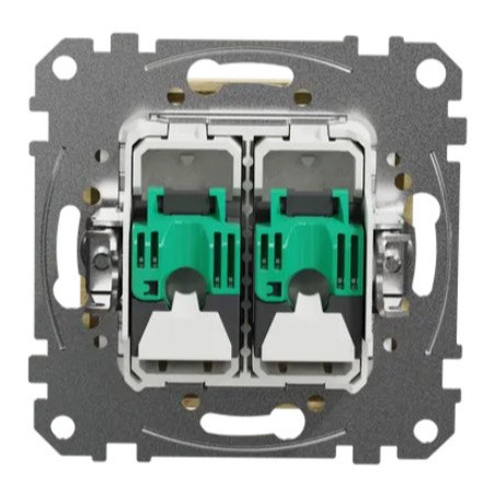 Двойная компьютерная розетка Schneider Electric Sedna Design & Elements RJ45 кат. 5е UTP береза SDD180452 - фото №3