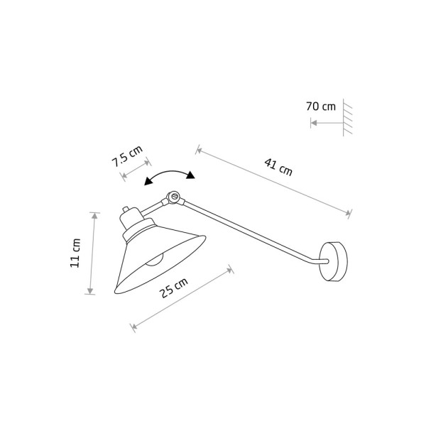 Бра, настінний світильник Nowodvorski 9145 Techno E27 1x25W IP20 чорний - фото №1
