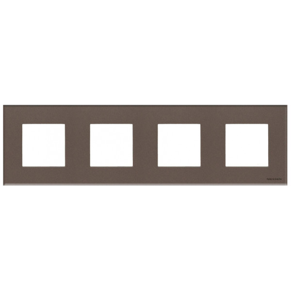 Чотиримісна рамка ABB Zenit N2274 CC скло (кава)
