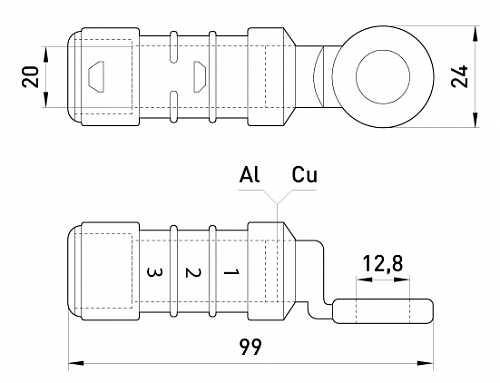 Ізольований наконечник E.Next e.end.pro.cptau.95 95 кв.мм (p0630003) - фото №1