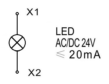 Жовтий LED індикатор Schrack BZ501211B 24В AC/DC - фото №2