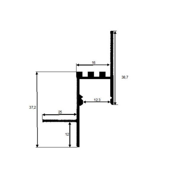 LED-профіль MLG ширяючі стелі під гіпсокартон, 3 метра (LPT16) - фото №1