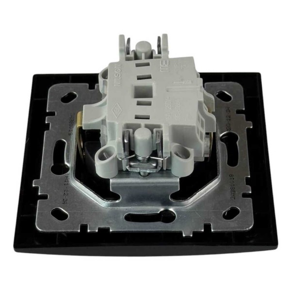 Розетка Nilson Touran черная мат 1-я с заземлением с крышкой ( 24381018 ) - фото №4