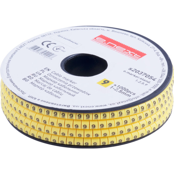 Кабельний маркер E.Next e.marker.stand.1.2.5.9 1-2,5 кв.мм 9 1000шт (s2037054)