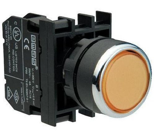 Нажимная кнопка EMAS B100DS (1НО) желтая