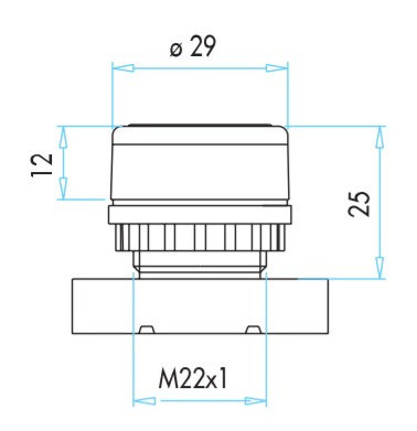 Нажимная кнопка EMAS B100DS (1НО) желтая - фото №1