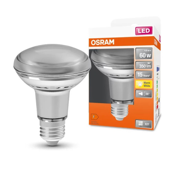 Светодиодная лампа Osram LED R80 60 4,3Вт/827 GL E27 6х1 - фото №2