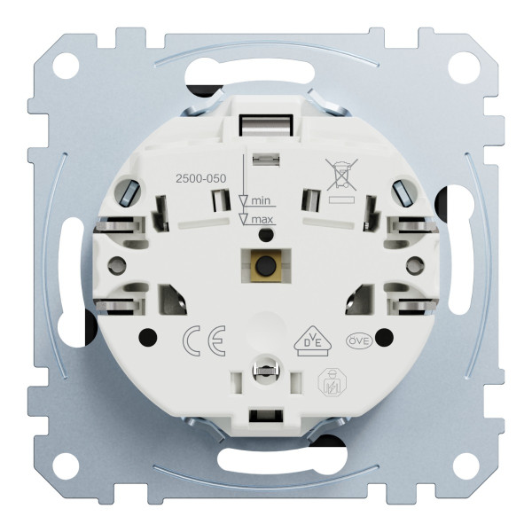 Механізм розетки SCHUKO Merten System M Ocean Plastic MEG2301-0403 (матовий чорний) - фото №3