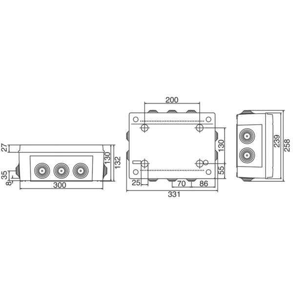 Коробка ответвительная DKC 54300 300х220х120мм с кабельными вводами IP55 - фото №7