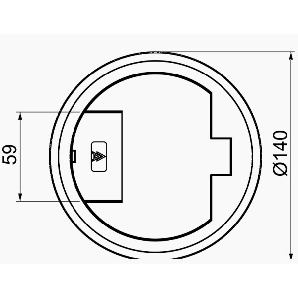 Сіра кришка люка з кабельним уведенням OBO Bettermann (7405082) GES R2 (установка в коробку UD) - фото №2