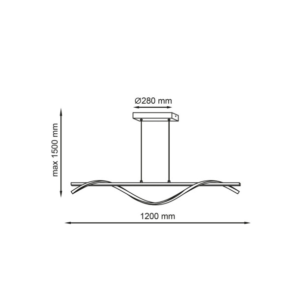 Підвісний світильник, люстра Goldlux 331076 Rumba LED 1x23W 4000K 3600Lm IP20 хром - фото №2