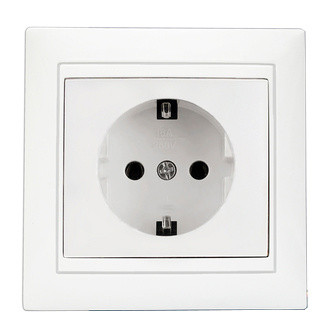 Розетка Elcor Emily 9215 (211576) с заземлением (белый)