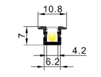 LED-профиль ALUMLED врезной с рассеивателем 2м (LP11071_2) - фото №1