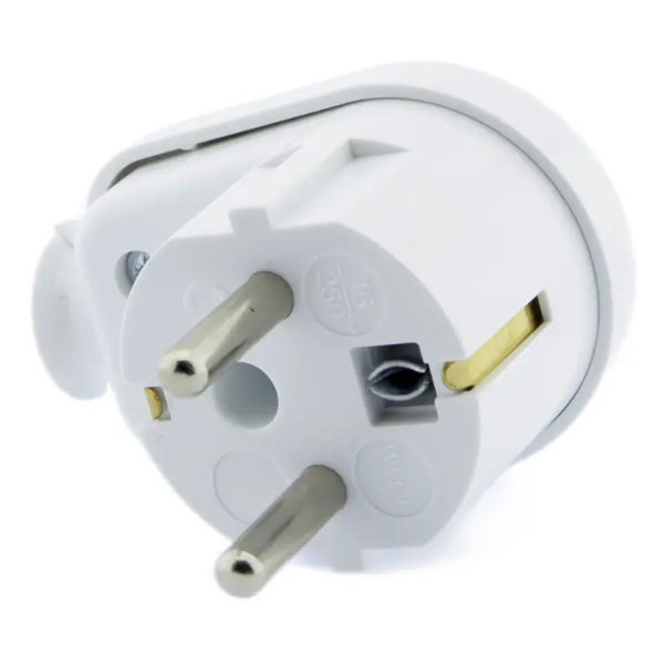 Елеткрична вилка SEZ WT-16U BI кутова 16А біла - фото №2