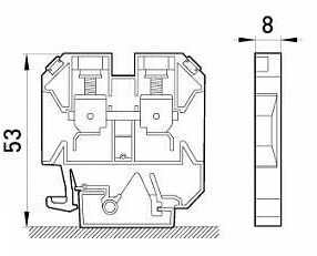 Наборная клеммная колодка E.Next e.tc.din.pro.6 на DIN-рейке (p049003) - фото №1
