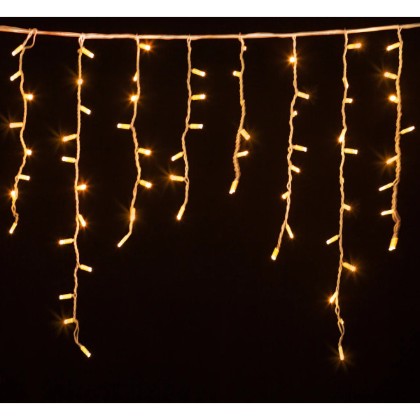 Белая уличная светодиодная гирлянда Delux EN ICICLE 120LED (90009066) 2x0,9м IP44 (желтый свет) - фото №1