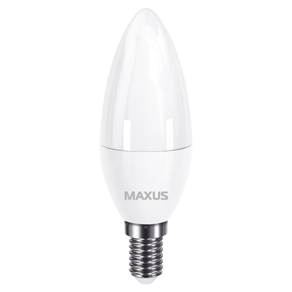 Светодиодная лампа свеча Maxus C37 5Вт 3000K 220В E14 (1-LED-731)