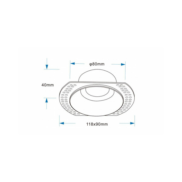 Точечный светильник врезной под шпатлевку Oledim 7771299 TS22B ALU GU10 1x10W IP20 Черный - фото №1
