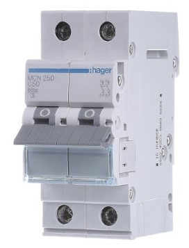 Автоматический выключатель Hager MCN250 6кА C 50A 2P