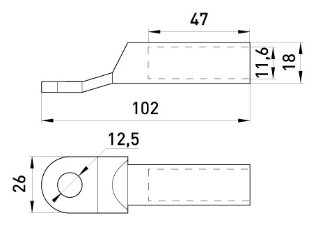 Медно-алюминиевый кабельный наконечник E.Next e.end.stand.ca.dtl.1.70 (s038006) - фото №1