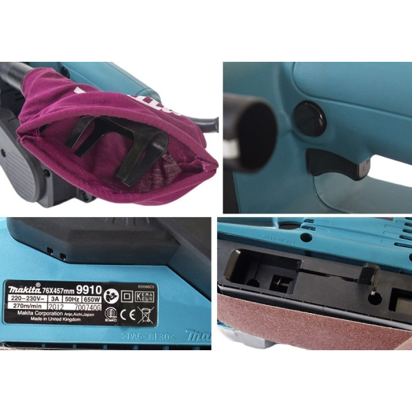 Стрічкова шліфувальна машинка Makita 9911 650Вт - фото №3