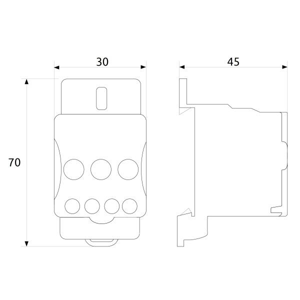 Распределительный клеммный блок Promfactor DTB080 690В 80A/7 контактов - фото №1